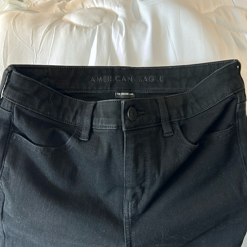 AE Ripped Black Hi Rise Jegging Dream Jean - Picture 2 of 5